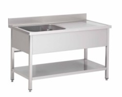 SINK ON LEGS WITH UNDERSHELF