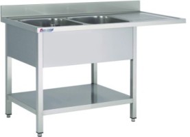 SINK ON LEGS WITH UNDERSHELF WITH DW SPACE
