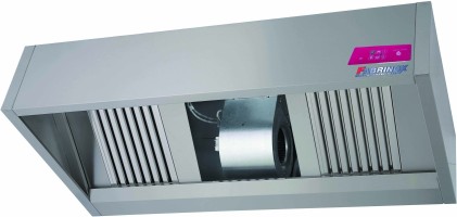 KOMPLETTE LUXUS-HAUBEN  MIT FILTERHALTER  EDELSTAHL FILTER  RADIALVENTILATOR  HOHE TEMPERATUR BELEUCHTUNG