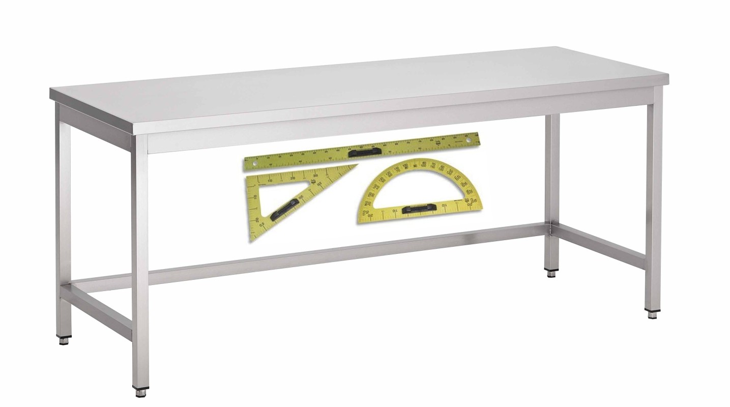 TABLE DE TRAVAIL SANS SOUS-TABLETTE   SUR MESURE