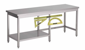 WORK TABLE WITH HALF UNDERSHELF    CUSTOMIZED