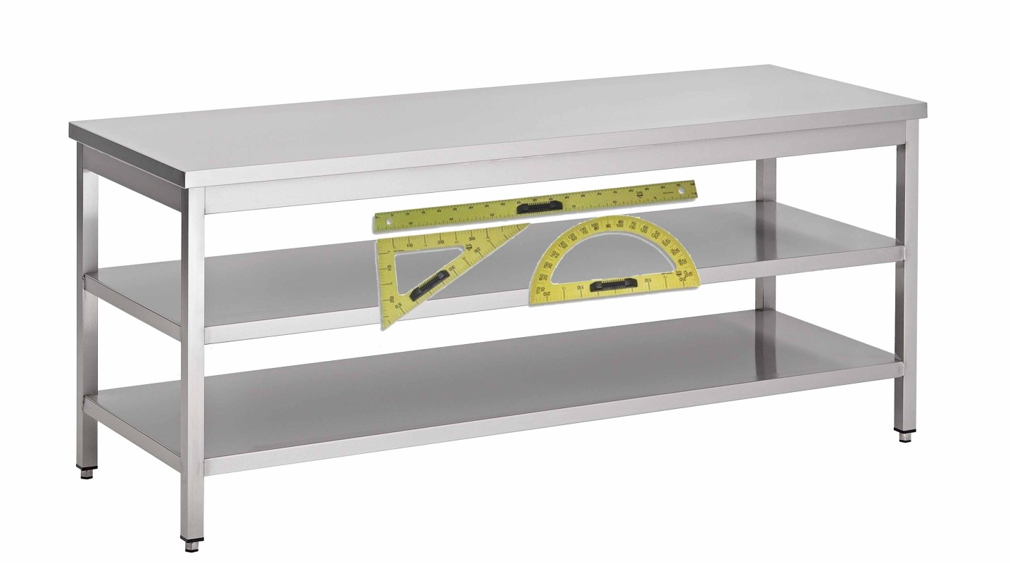 TABLE DE TRAVAIL AVEC 2 SOUS-TABLETTES   SUR MESURE